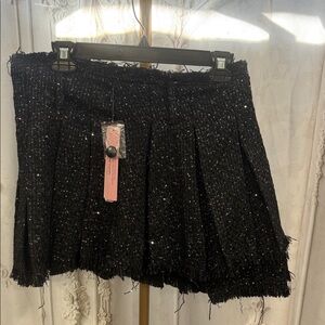 Aqua collab with wicked Women’s Black  Tweed Mini Skirt - Brand: